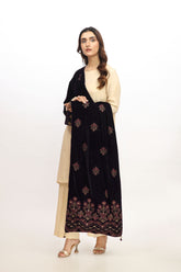 1 Piece Velvet Embroidered Stole (AV0020)